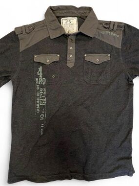 Point Zero PX Premium Military Style Polo Shirt Charcoal Grey Large